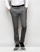 Selected Homme Exclusive Houndstooth Pants In Skinny Fit - Gray
