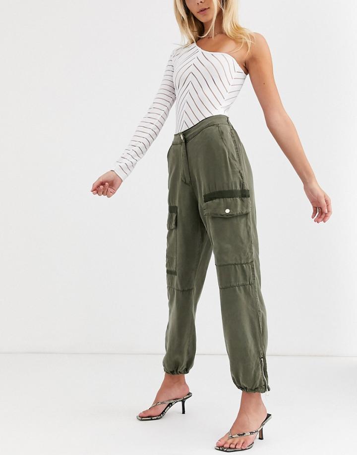 River Island Cargo Pants In Khaki
