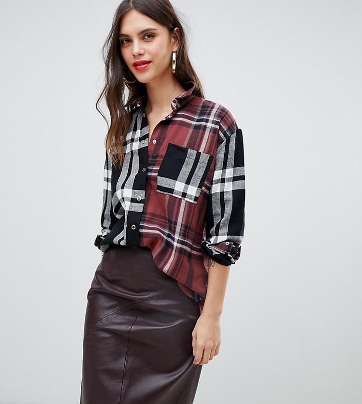 River Island Oversized Shirt In Check - Multi