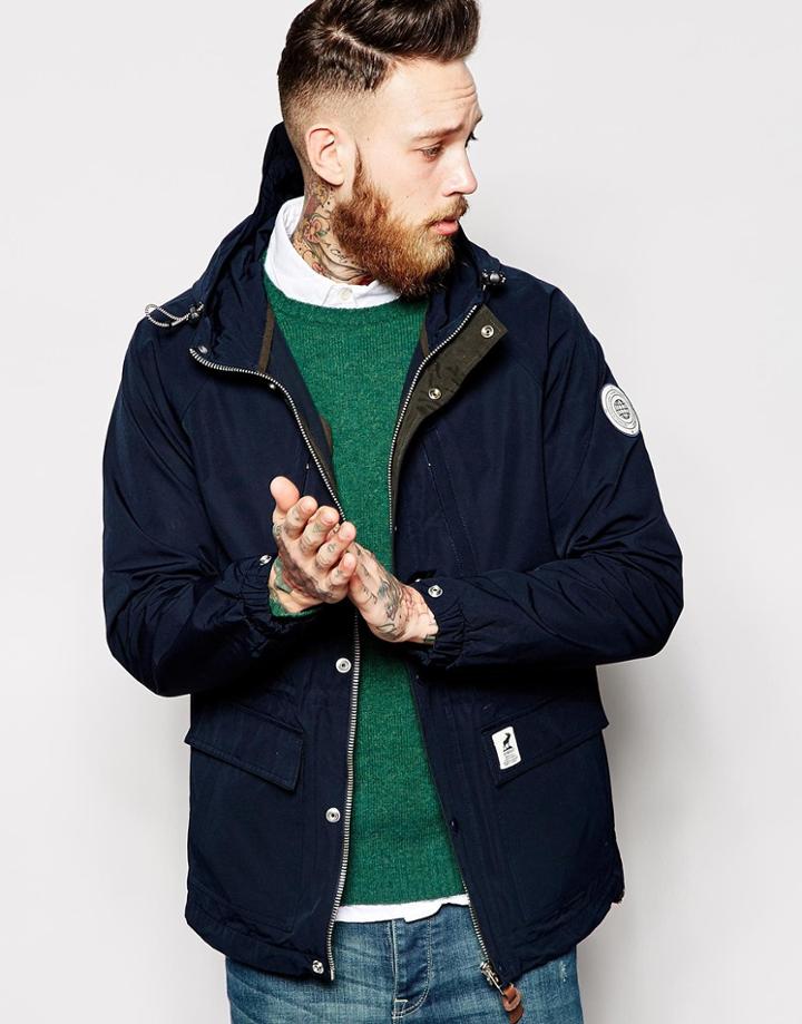 Fat Moose Innercity Jacket With Hood - Navy