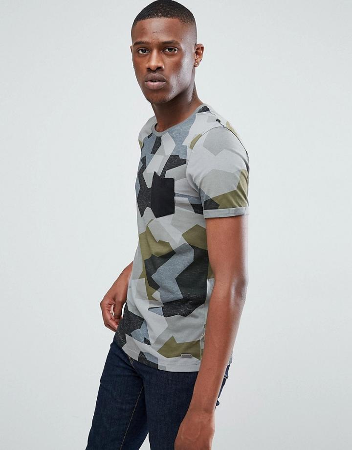 Esprit T-shirt In Camo - Green