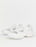 Asos Design Sneakers In White With Transparent Panels And Chunky Sole