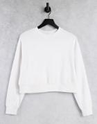 Asos Design Cropped Sweatshirt In White