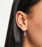 Asos Design Sterling Silver Earrings With Heart Cross Charm