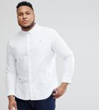 Farah Plus Brewer Slim Fit Oxford Shirt In White - White
