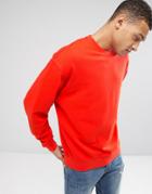 Asos Oversized Sweatshirt In Orange - Red