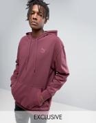 Puma Distressed Oversized Hoodie In Burgundy Exclusive To Asos 57530601 - Red
