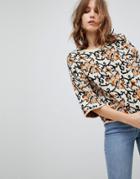 Asos Sweater With Crop In Tapestry Pattern - Multi