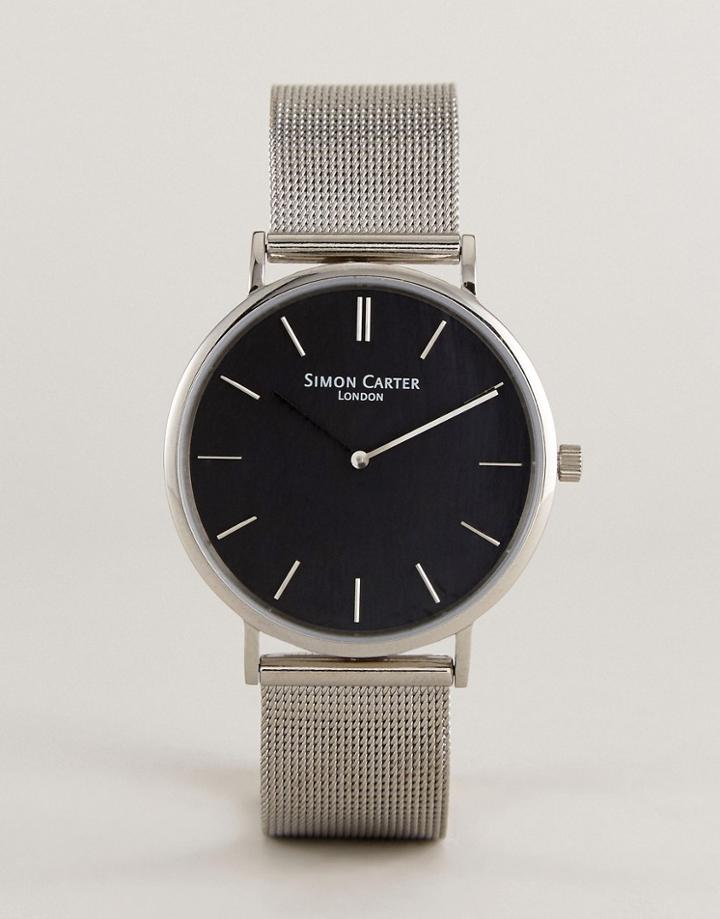 Simon Carter Wt2401 Mesh Watch In Silver - Silver