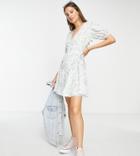 Influence Tall Wrap Front Mini Dress In Floral Print-multi
