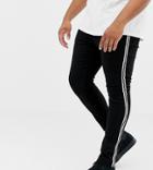 New Look Plus Skinny Jeans With Side Stripe In Black Wash - Black