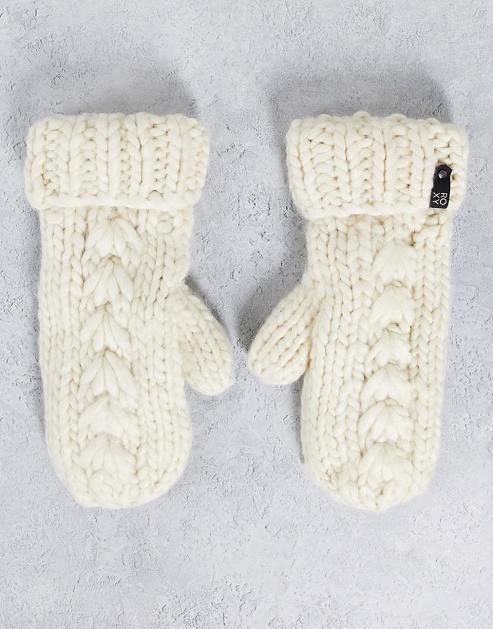 Roxy Winter Mitten In Cream-white