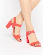 Carvela Sadie Block Heeled Sandals - Orange Synthetic