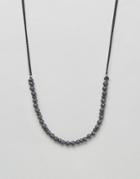 Icon Brand Bead & Chain Necklace In Black - Black