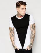 Asos Muscle T-shirt With Cut And Sew Triangle Panel