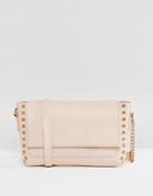 New Look Studded Sleek Crossbody Bag - Beige
