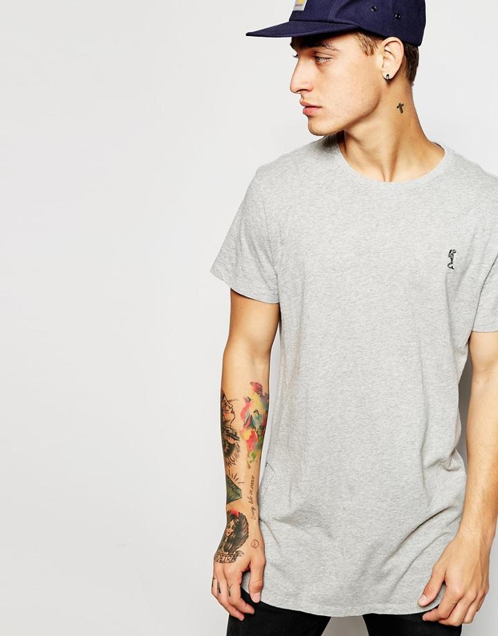 Religion Longline T-shirt - Light Gray Marl