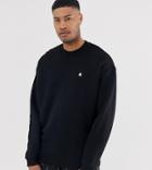 Asos Design Tall Oversized Sweatshirt In Black With Triangle