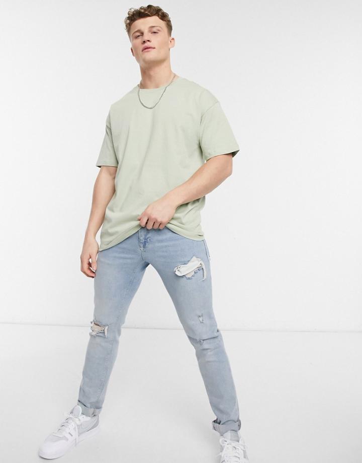 New Look Oversized T-shirt In Light Green