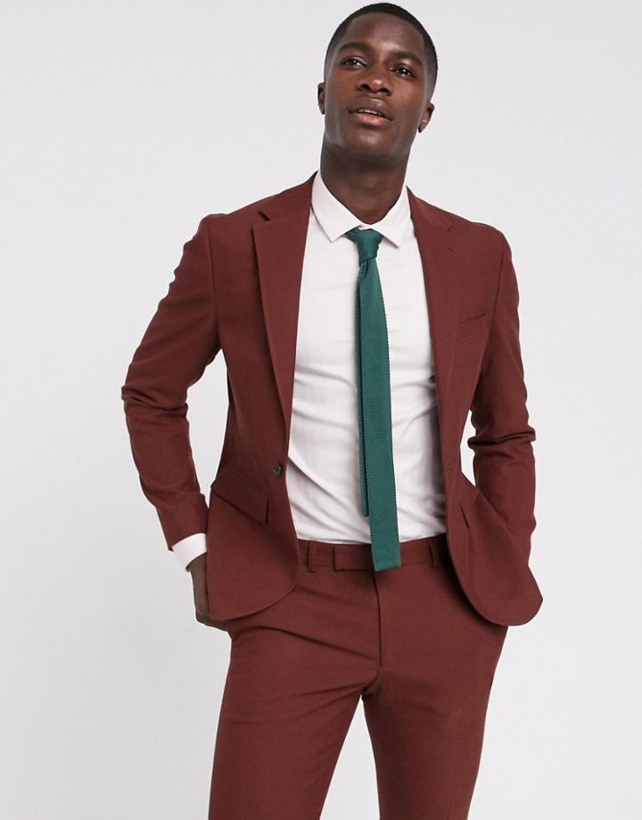Moss London Suit Jacket In Copper - Copper