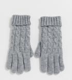 Stitch & Pieces Exclusive Gray Cable Knit Gloves