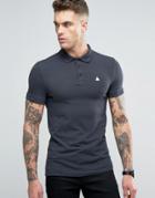 Asos Extreme Muscle Polo Shirt In Gray With Logo - Gray