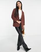 New Look Relaxed Boyfriend Blazer In Brown