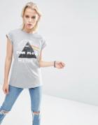 Asos Boyfriend T-shirt With Pink Floyd Print - Gray Marl