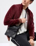 Armani Jeans Faux Leather Logo Flight Bag In Black - Black