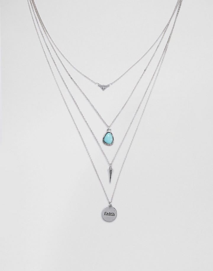 Ashiana Multi Layered Festival Necklace With Dream Pendant