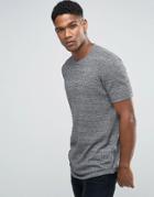 Asos Longline Knitted T-shirt With Curved Hem - Gray