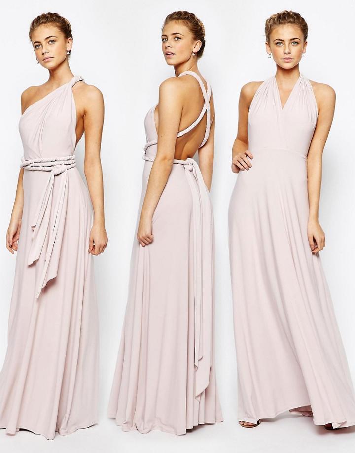 Coast Corwin V Neck Multiway Maxi Dress In Blush - Pink