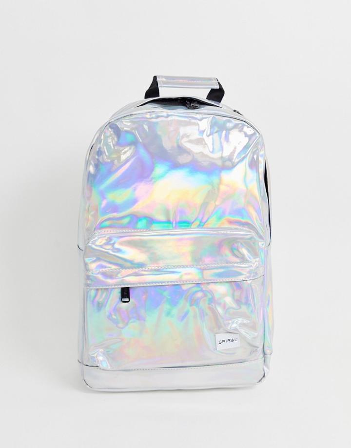 Spiral Platinum Backpack In Silver Rave