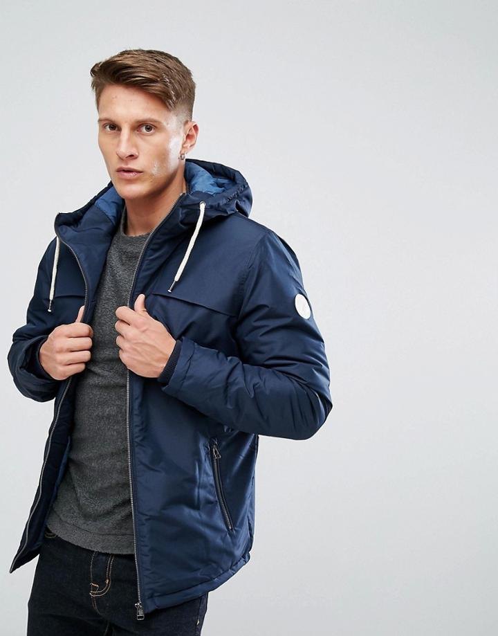 Jack & Jones Padded Hooded Jacket - Navy