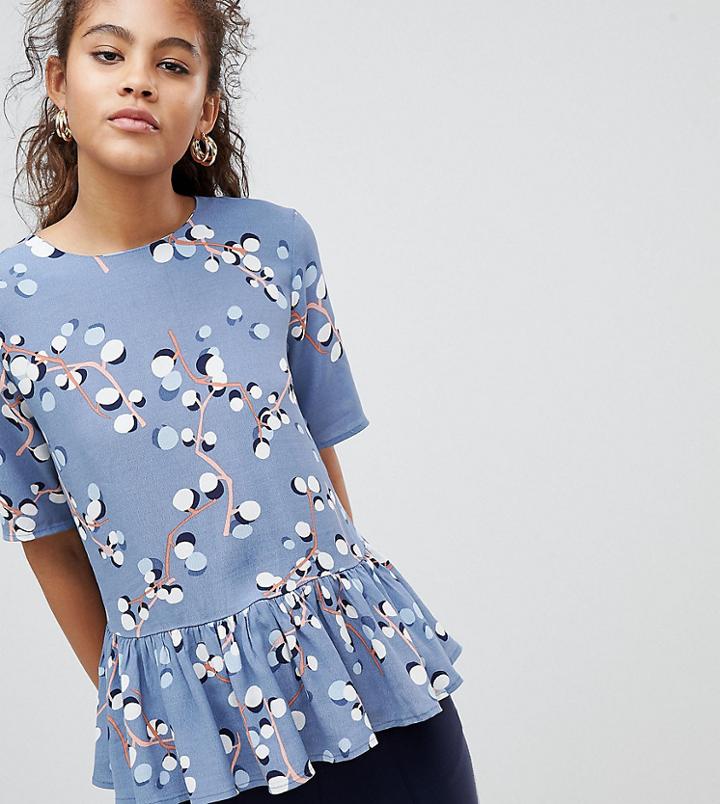 Y.a.s Tall Printed Peplum Top - Multi