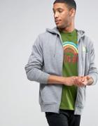 Poler Zip Up Hoodie With Mountain Back Print - Gray