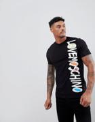 Love Moschino T-shirt In Black With Brush Logo - Black