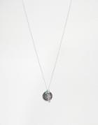 Asos Necklace With Multi Charm Pendant In Silver - Burnished Silver