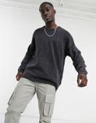 Bershka Sweater In Washed Gray-grey