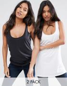 Asos Ultimate Tank In Longline 2 Pack - Multi