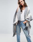 Y.a.s Lisa Knit Poncho - Gray