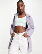 The North Face Cragmont Fleece Long Jacket In Lilac-grey