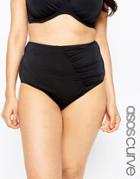 Asos Curve Mix & Match High Waist Bikini Bottom With Ruched Sides With