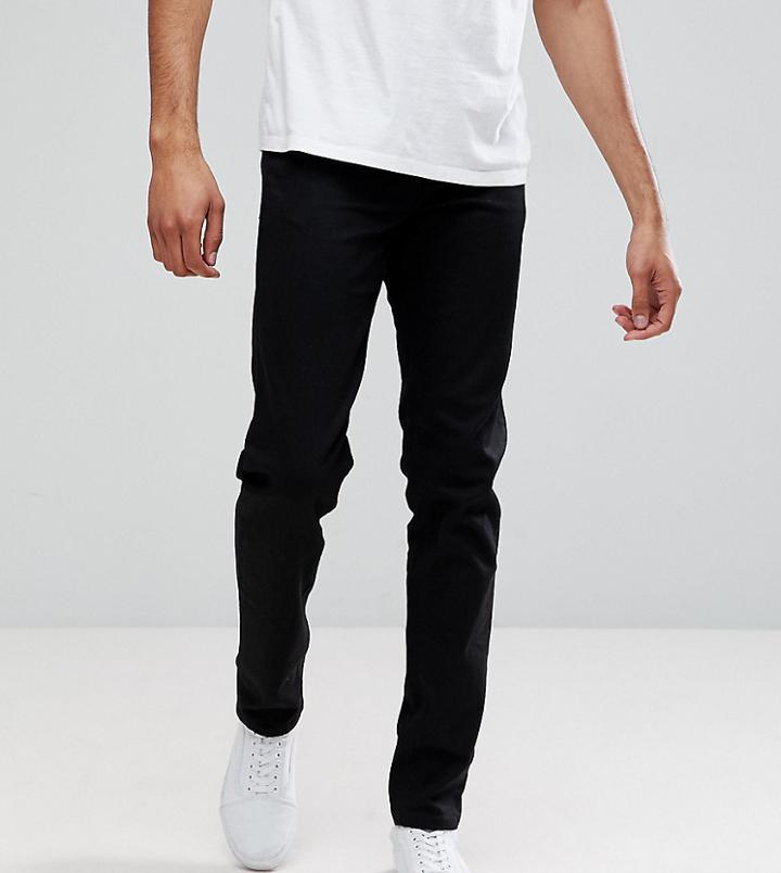 Asos Tall Stretch Slim Jeans In Black - Black