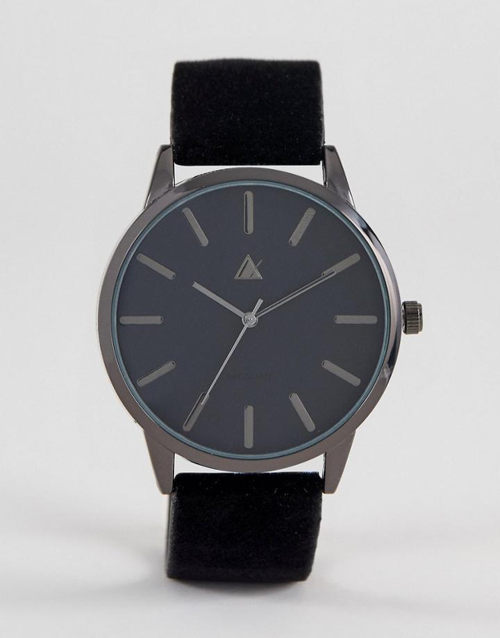 Asos Party Watch With Black Velvet Strap - Black