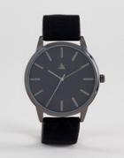 Asos Party Watch With Black Velvet Strap - Black