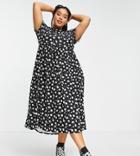 Simply Be Midi Dress With Pockets In Floral Print-multi