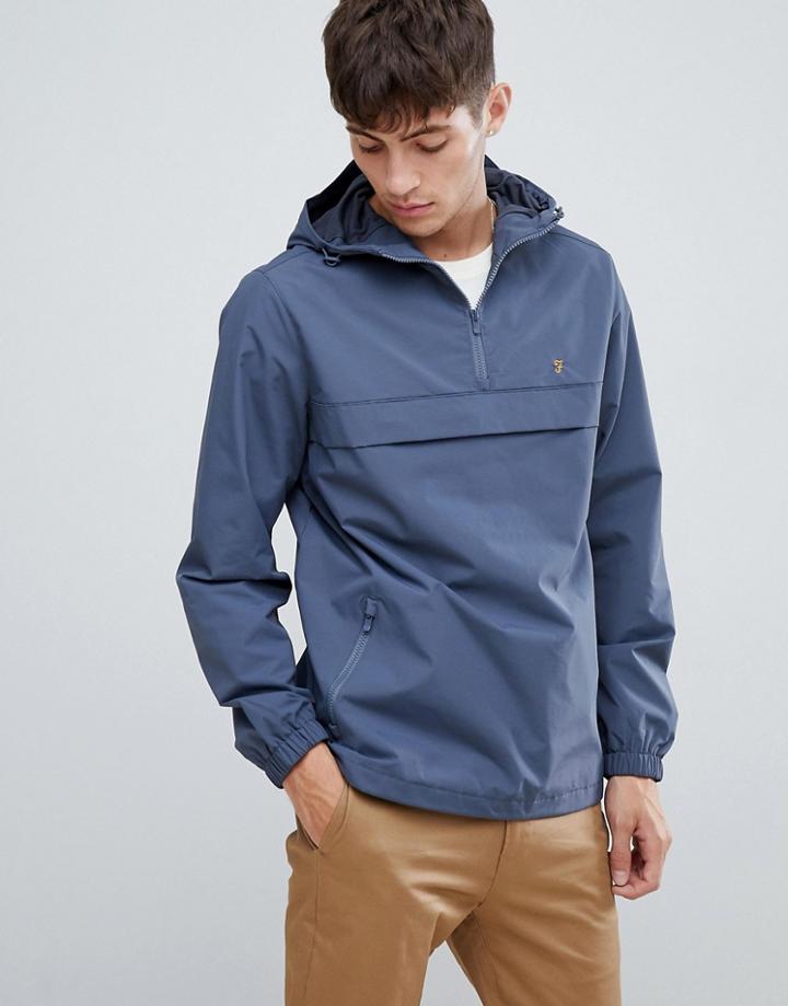 Farah Mani Hooded Overhead Jacket In Gray - Gray