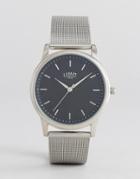 Limit Carbon Fibre Dial Mesh Watch In Silver Exclusive To Asos - Silver