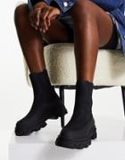 Only Chunky Sole Pull On Boots In Black